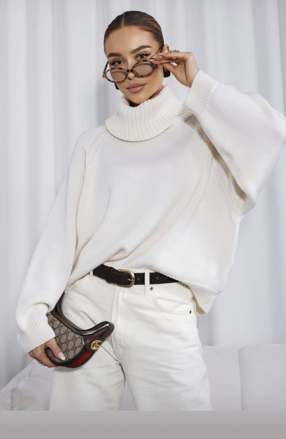 Sweter merino golf MILO ecru